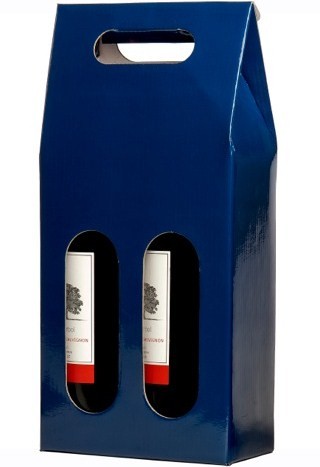 Weinbox Fenster 2-Flaschen 18x9x38cm (BxTxH) 3-Farben