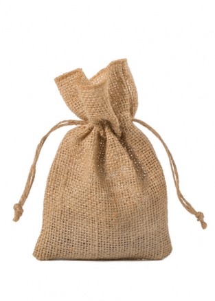 Jute Säckchen mit Bucht, Small, 10x15cm (BxH), 1-Farbe